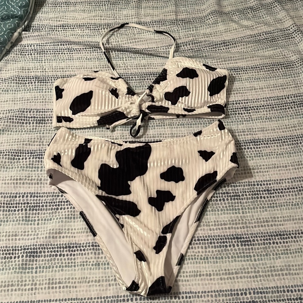 Bathing suit cow printed theme